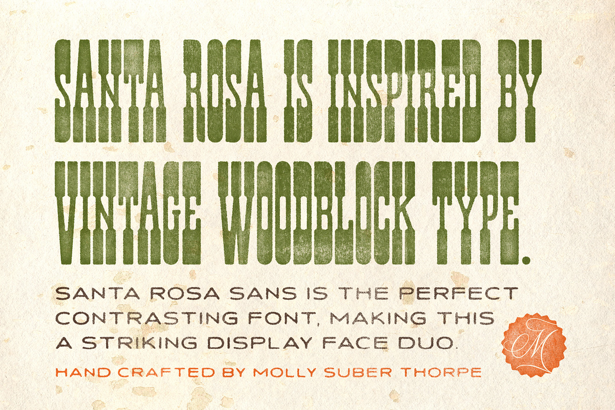 Santa Rosa Vintage Font Duo, a Sans Serif Font by Molly Suber Thorpe (Photo 2 of 15)