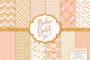 Peach Glitter Digital Papers, a Pattern Graphic by Amanda Ilkov (Thumbnail 1 of 3)