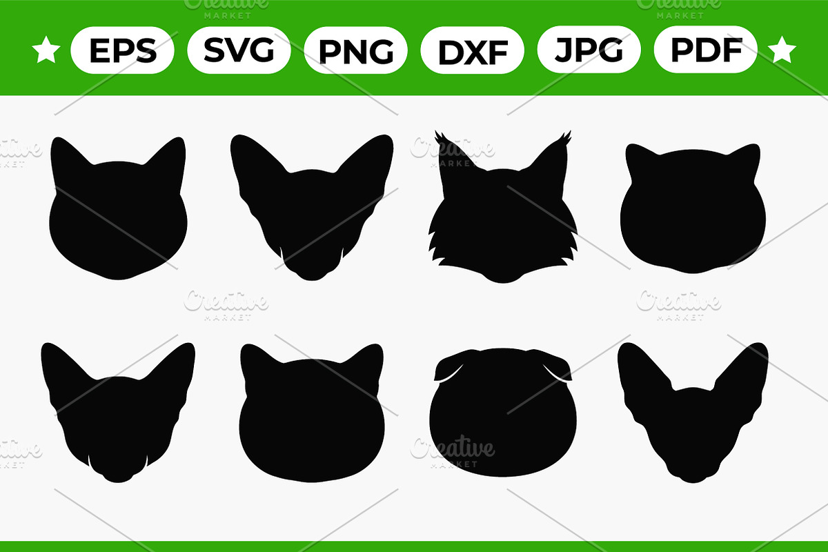 Animal Head Silhouette Pack, an Object Graphic by Artonix (Photo 1 of 3)