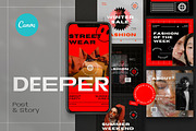 Deeper - Canva Social Media Pack, a Social Media Template by Dirtytemp Studio (Thumbnail 1 of 14)