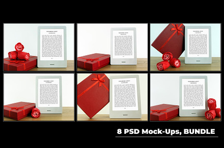 E-Book Reader, 8 PSD MockUps, BUNDLE