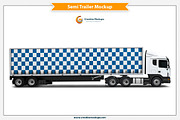 Semi Trailer Mockup, an Advertising Mockup by Plus Media (Thumbnail 1 of 4)