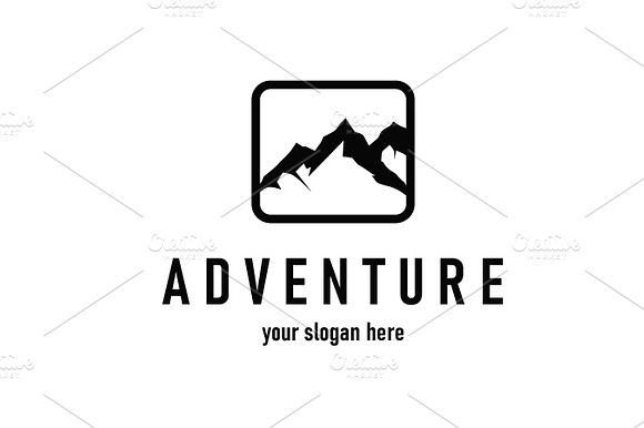 simple minimalist mountain logo preview 2