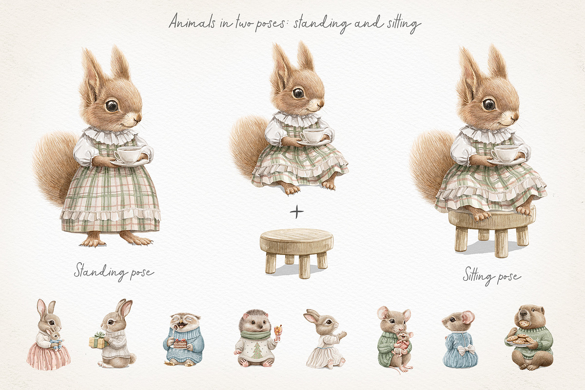 Christmas cozy party, an Animal Illustration by Mimomy (Photo 4 of 14)