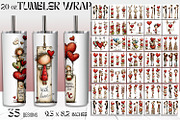 Valentine Day Tumbler Wrap, a Seasonal Illustration by ElenazlataArt (Thumbnail 1 of 5)