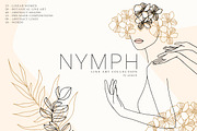 Nymph. Line Art Floral Women, a Person Illustration by AnMark (Thumbnail 1 of 11)