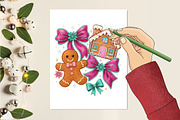 Gingerbread Coquette Christmas PNG, an Illustration by designcity5 (Thumbnail 5 of 8)