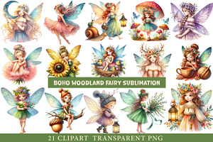 Boho Woodland Fairy Sublimation PNG, an Illustration by cherrydesign