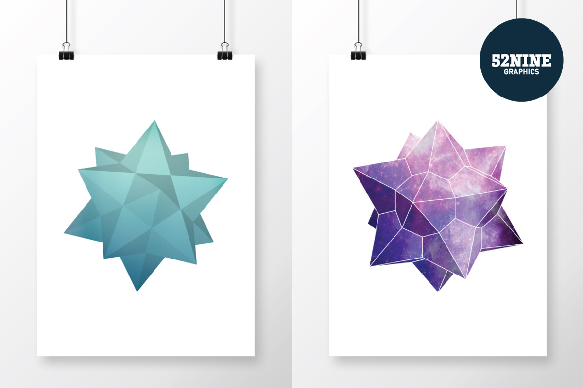 Polyhedral Vector Objects + Bonus!, an Object Graphic by 52NINE GRAPHICS (Photo 5 of 10)