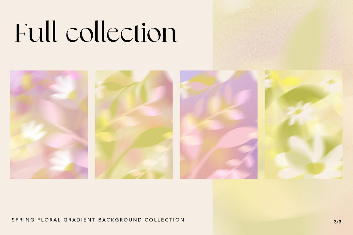 Spring Floral Gradient Backgrounds, a Graphic by novistudio.design