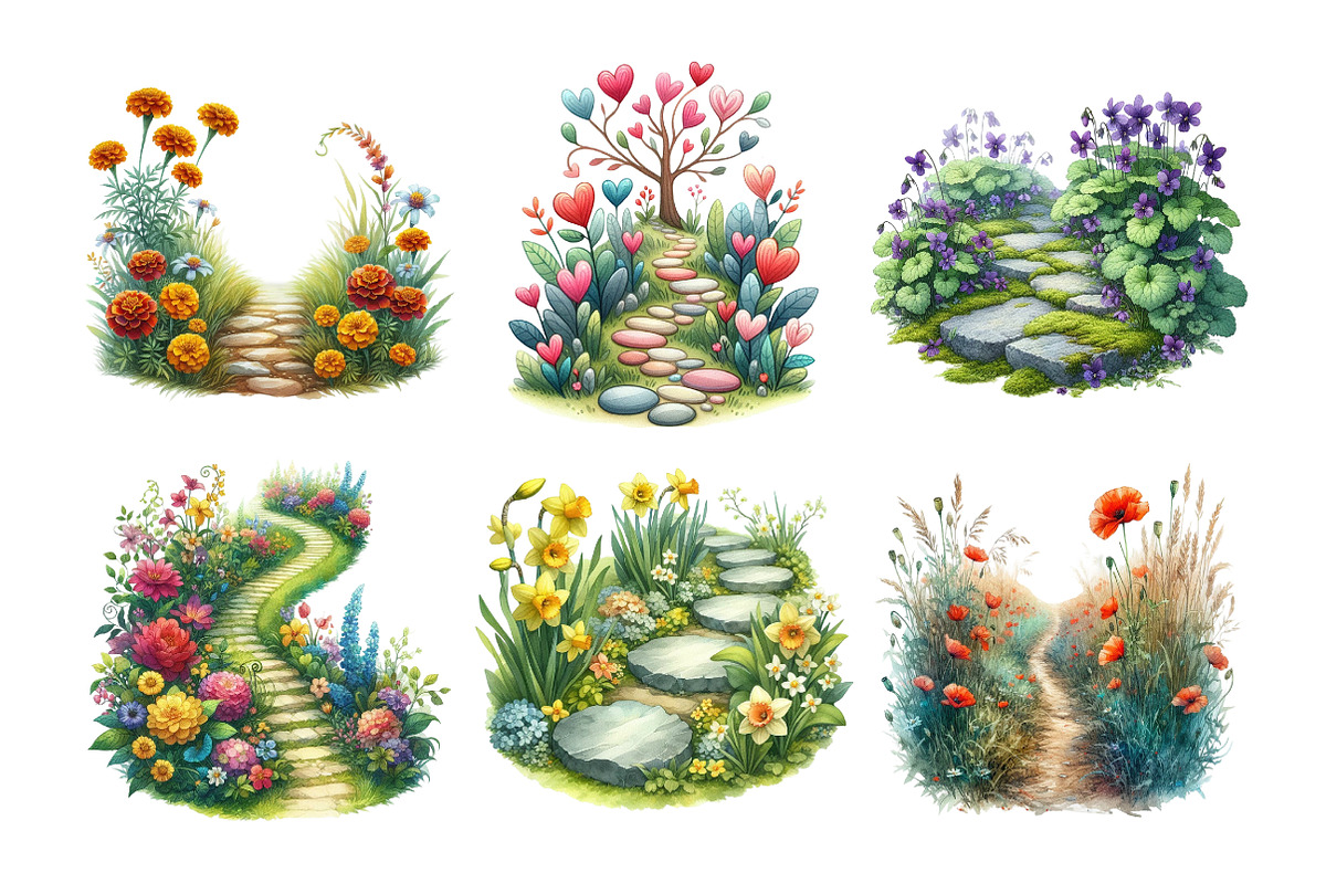 Flower Garden Pathway Clipart, an Illustration by Daily.Designs (Photo 2 of 4)