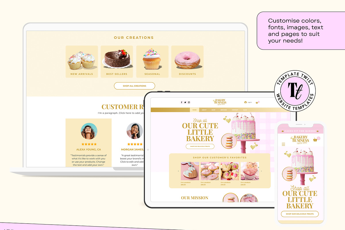 Pastel Pink Bakery Website Template, a Wix Template by Template Twist Shop (Photo 8 of 10)
