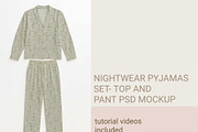 Nightwear PAJAMAS SET MOCKUP PSD, a Bottom Mockup by jenartstudio (Thumbnail 1 of 3)
