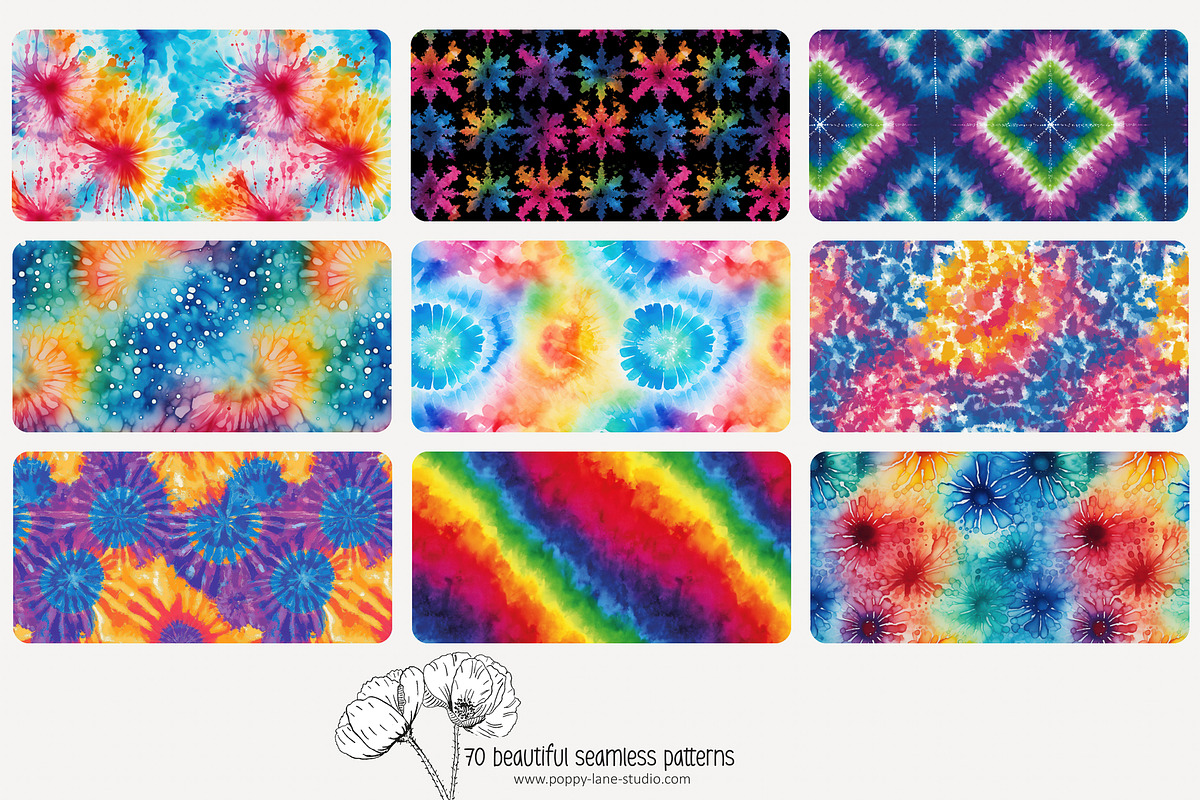 70 abstract tie-dye seamless pattern, a Pattern Graphic by Poppy Lane Studio (Photo 8 of 10)
