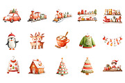 Watercolor Christmas Clipart, an Illustration by CreationArt (Thumbnail 2 of 5)