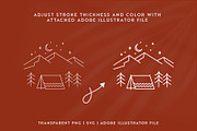 Adventure Line Art Graphic Set, a Branding & Logo Template by Ellen Carty Design (Thumbnail 6 of 13)