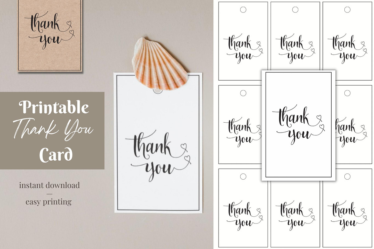 Printable Thank You Card, Minimalist, a Card Template by idArt (Photo 1 of 3)