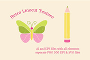Cute & Quirky Retro Linocut Clipart, a Decorative Illustration by Ginny and Sam (Thumbnail 4 of 11)