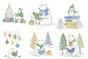 Doodle Christmas Reading Clipart, an Illustration by Designworld (Thumbnail 3 of 4)