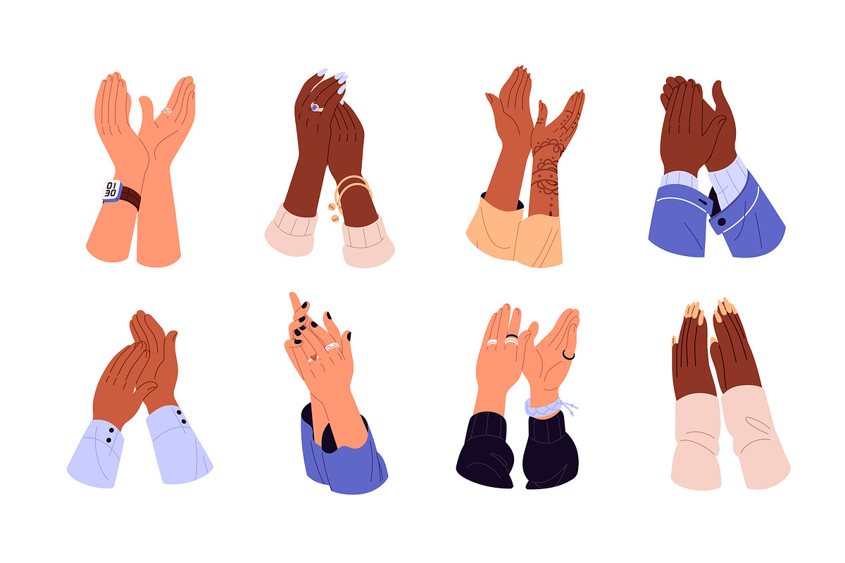 People clapping hands set, banner, a Person Illustration by PaperTrident (Photo 1 of 3)