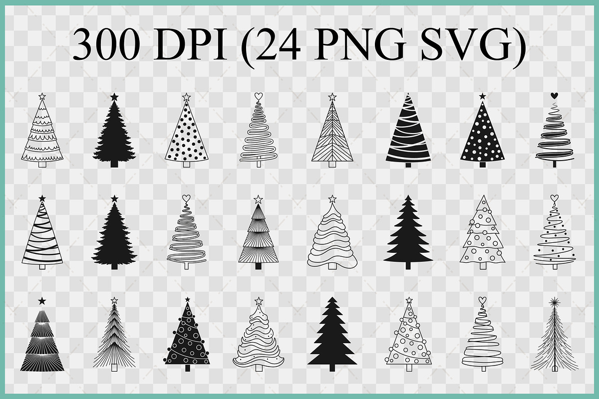 Christmas Tree SVG Silhouette Bundle, a Seasonal Illustration by Gfx Expert Team (Photo 3 of 3)