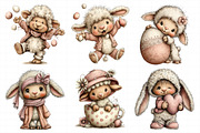 Whimsical Easter Sheep Clipart, an Illustration by Daily.Designs (Thumbnail 4 of 8)