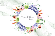 Flowers Watercolor Clipart, a Decorative Illustration by BalanceUA (Thumbnail 16 of 16)