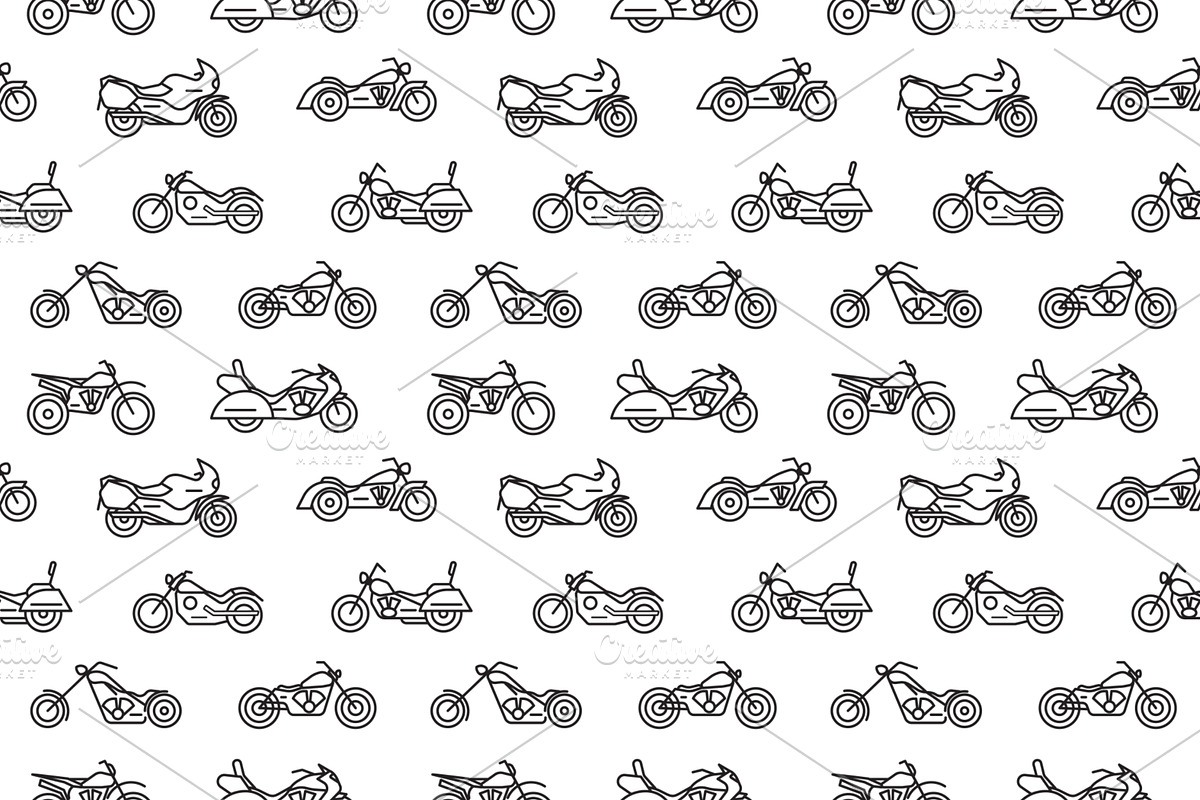 Mototechnics set, seamless patterns, an Object Illustration by Good Studio (Photo 3 of 7)