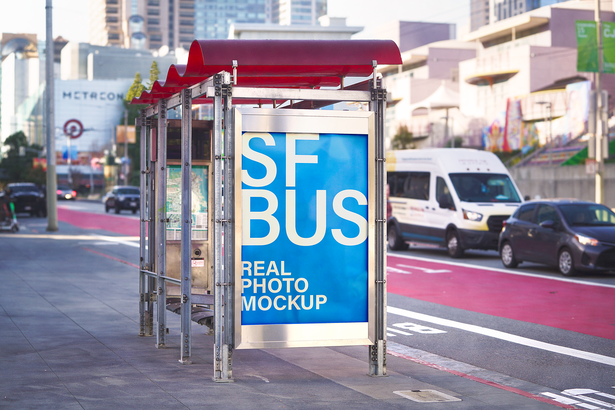 SF Bus Stop Layered PSD - Real Photo, an Advertising Mockup by 4NVRdotcom Mockups (Photo 2 of 2)