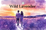 Wild Lavender Watercolor Clipart Set, an Illustration by DreamCafeArt (Thumbnail 1 of 8)