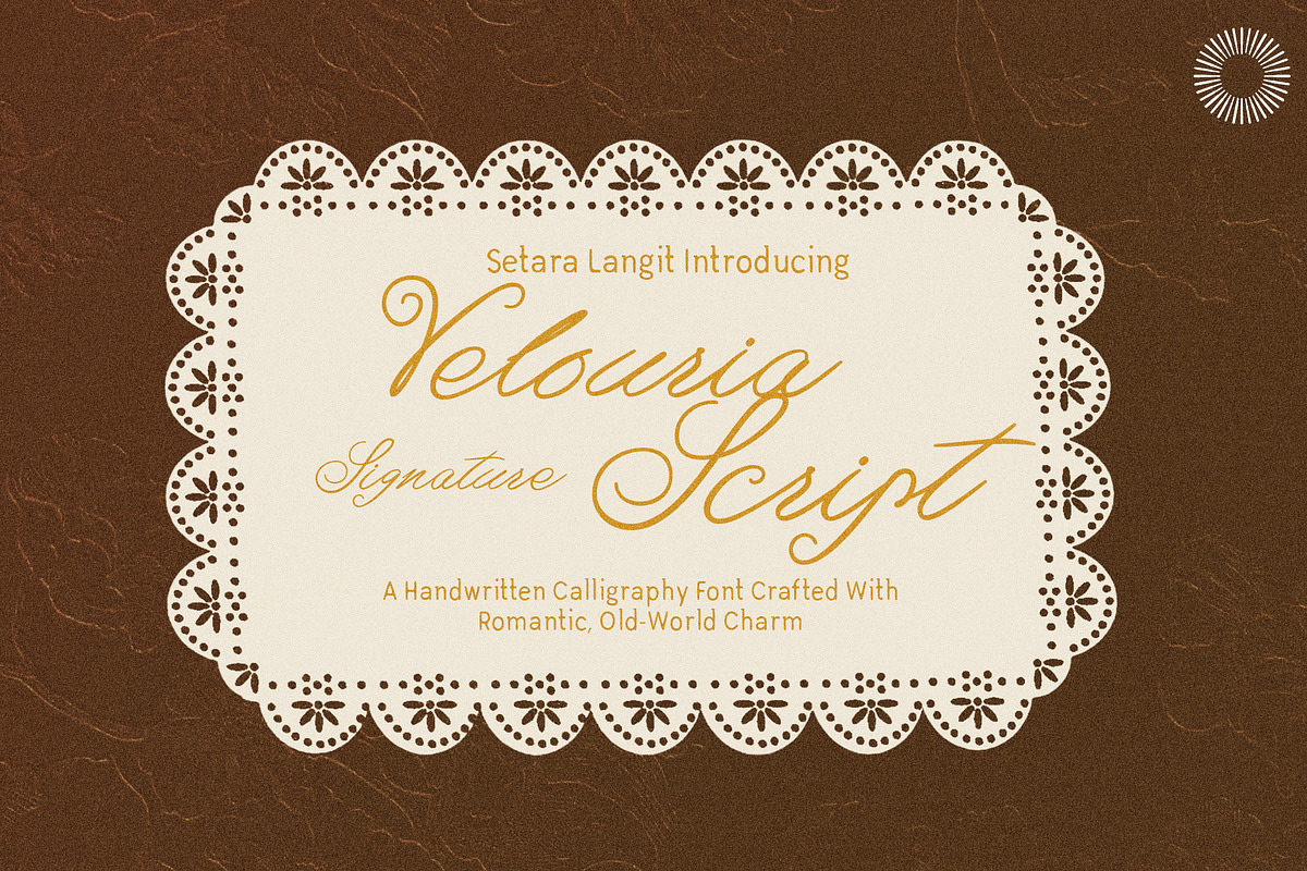 Velouria Script, a Script Font by Setara Langit CreativeStd (Photo 1 of 12)