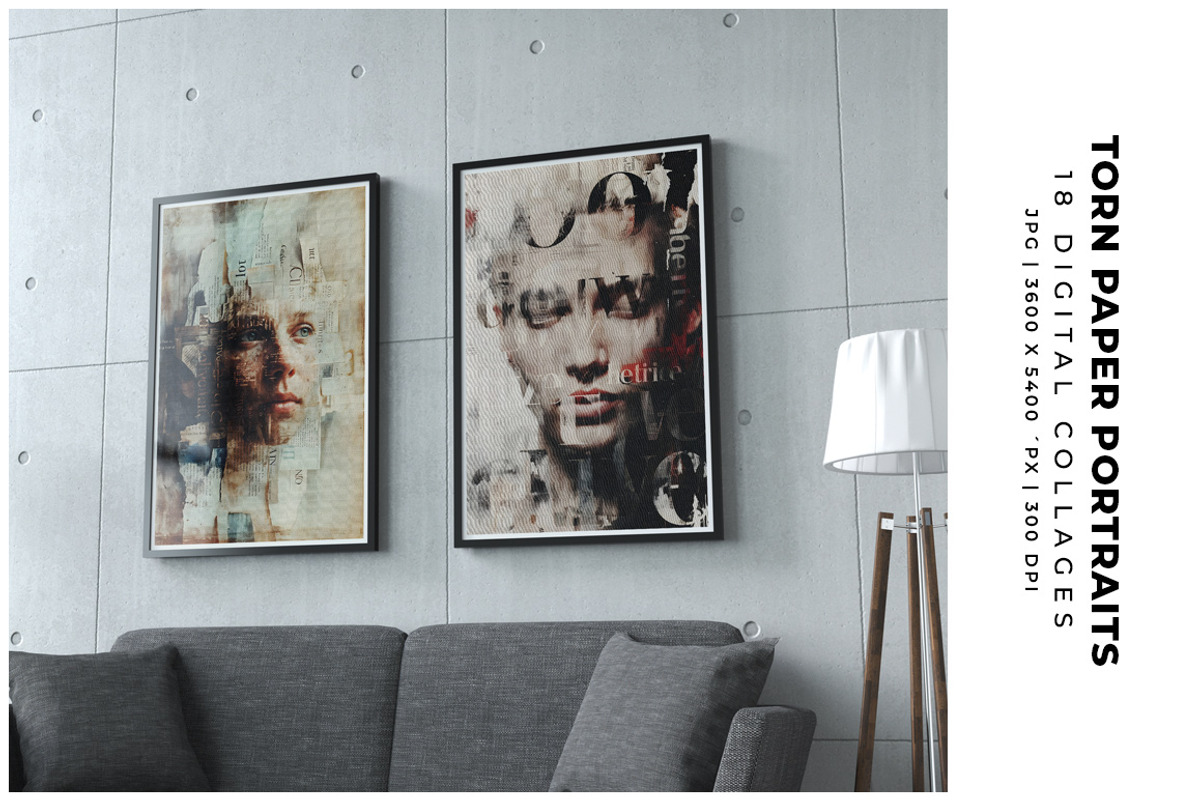 Torn Paper Portraits Collages, a Person Illustration by Digital Art Creations (Photo 7 of 10)