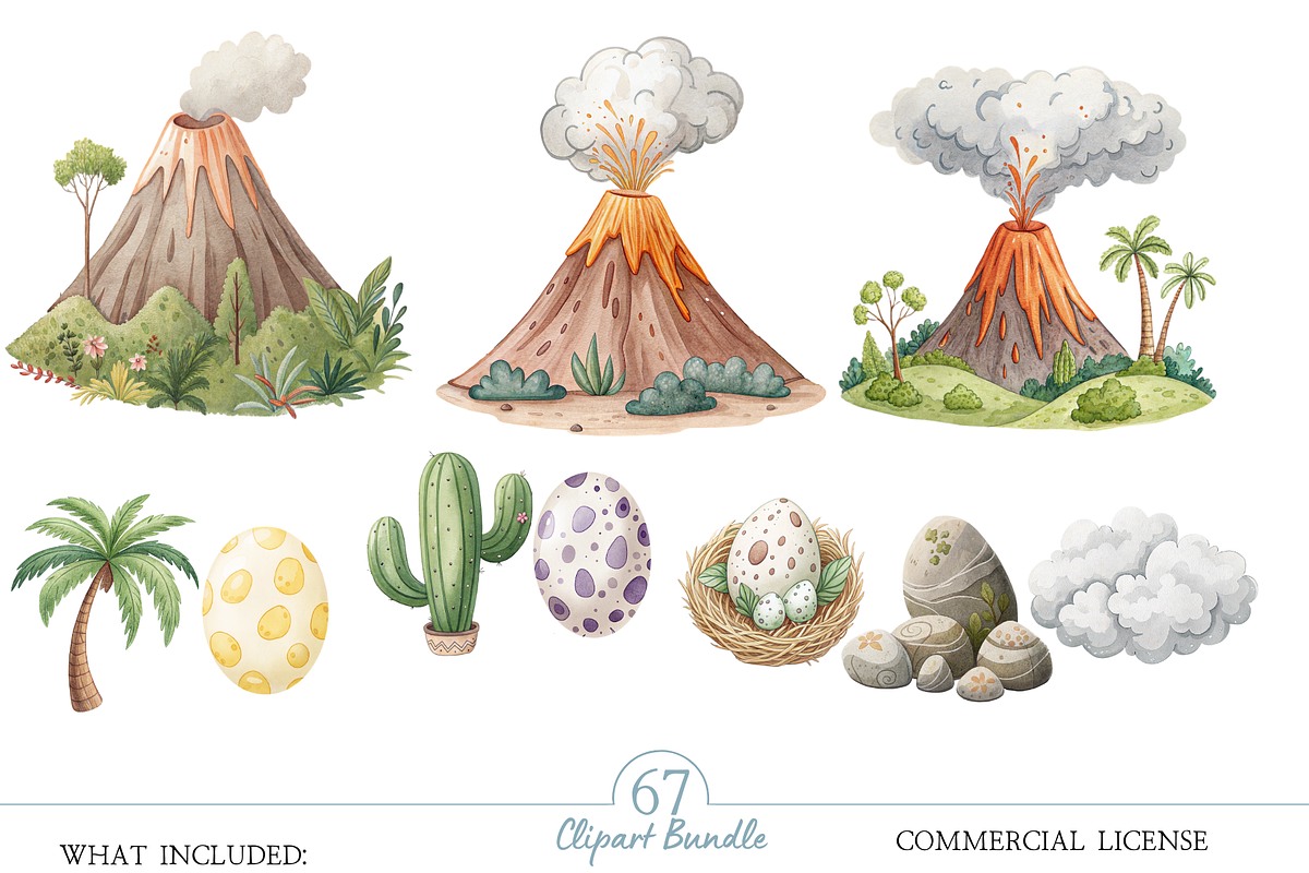 Adorable Dino PNG Set, an Illustration by MockupWizard (Photo 4 of 6)