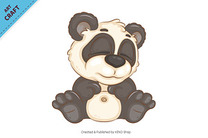 Cartoon Sleeping Panda. Clipart.