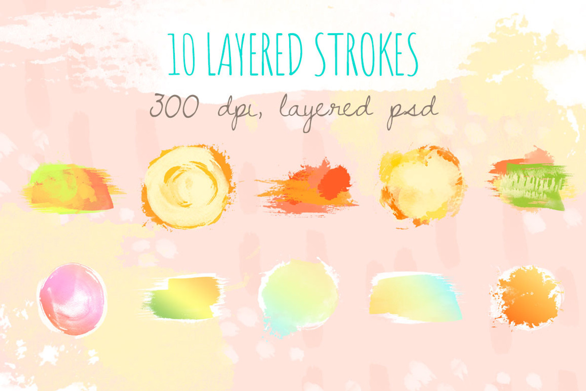 Watercolor Brushes Abstract Strokes preview 8