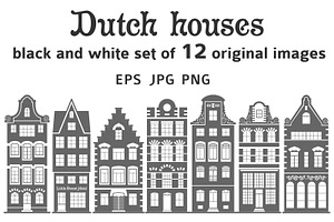 Set Of 12 Shapes Amsterdam Houses