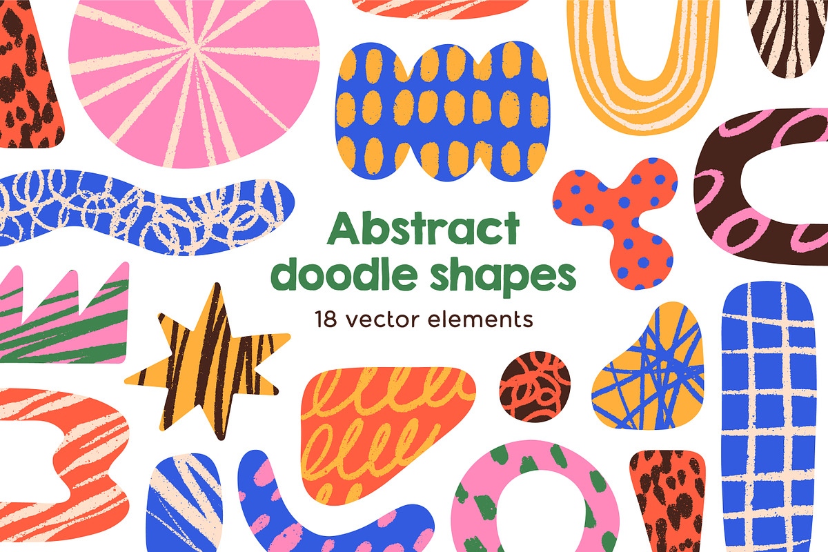 Trendy abstract doodle shapes set, an Object Illustration by Good Studio (Photo 1 of 6)