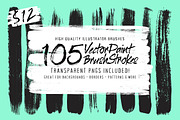 105 Illustrator Paint Stroke Brushes, a Brush Add-On by Abbie May (Thumbnail 1 of 5)
