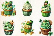 St Patrick's Day Cupcake Clipart, a Seasonal Illustration by DreamArtGraphic (Thumbnail 4 of 5)