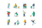 Winter People Flat Vector Set, a Person Illustration by Vector_Art (Thumbnail 11 of 16)