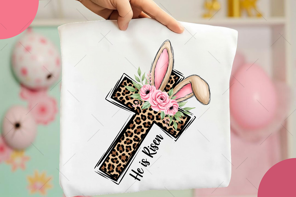 He is Risen Leopard Print Cross PNG, an Illustration by OK Design (Photo 6 of 6)