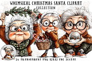 Whimsical Christmas Grandma Clipart, an Illustration by OK Design (Thumbnail 1 of 6)