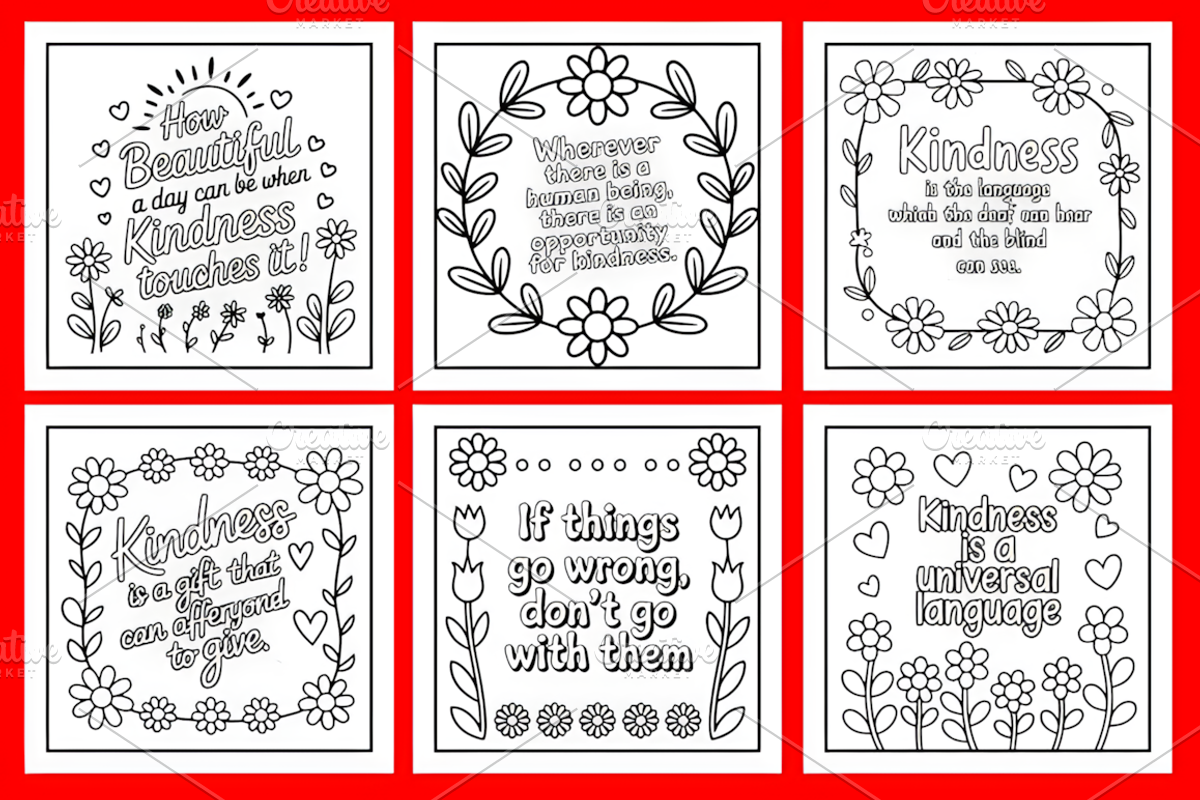 Kindness Quotes Coloring Book, a Decorative Illustration by Design Station (Photo 3 of 5)