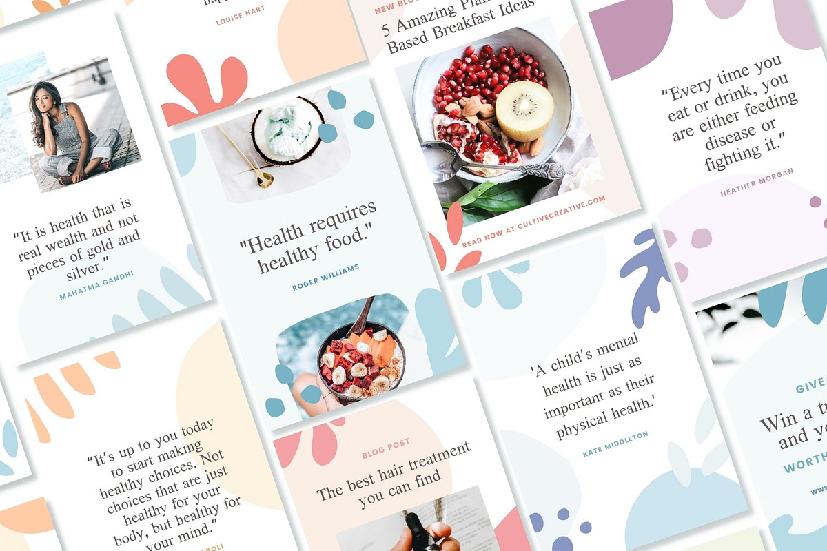 Wellness Pinterest Canva Templates, a Social Media Template by Cultive Creative (Photo 7 of 12)