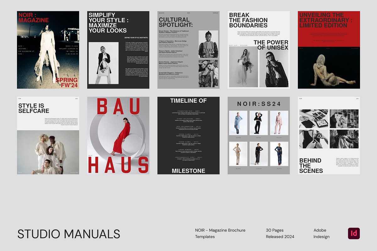 NOIR - Magazine Brochure Template, a Social Media Template by Studio Manuals (Photo 4 of 8)