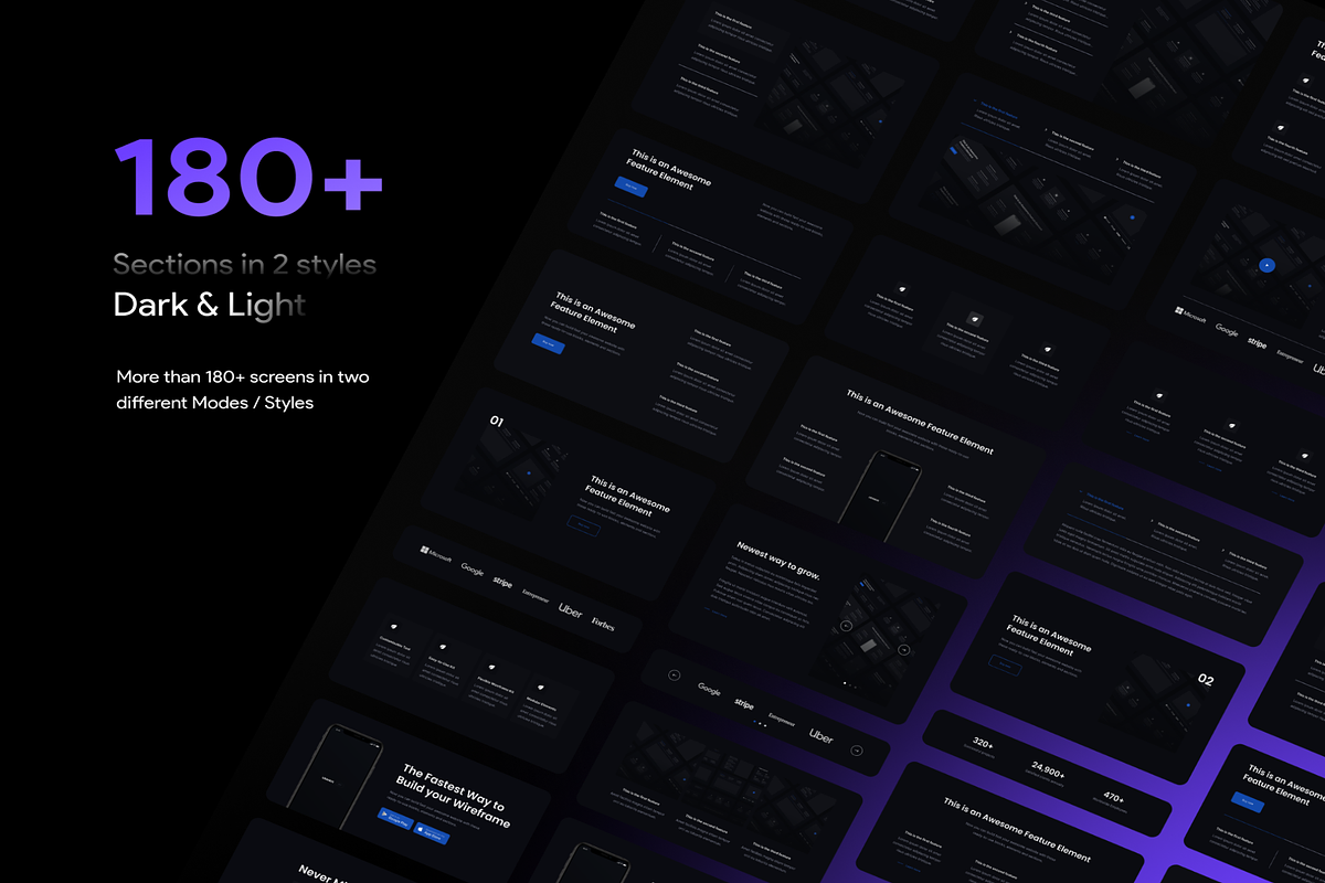 Uranus v1.3 - Wireframe Kit preview 2
