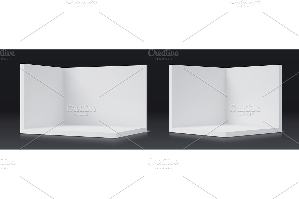 3d corner wall room mockup white box, a Decorative Illustration by Buch&Bee
