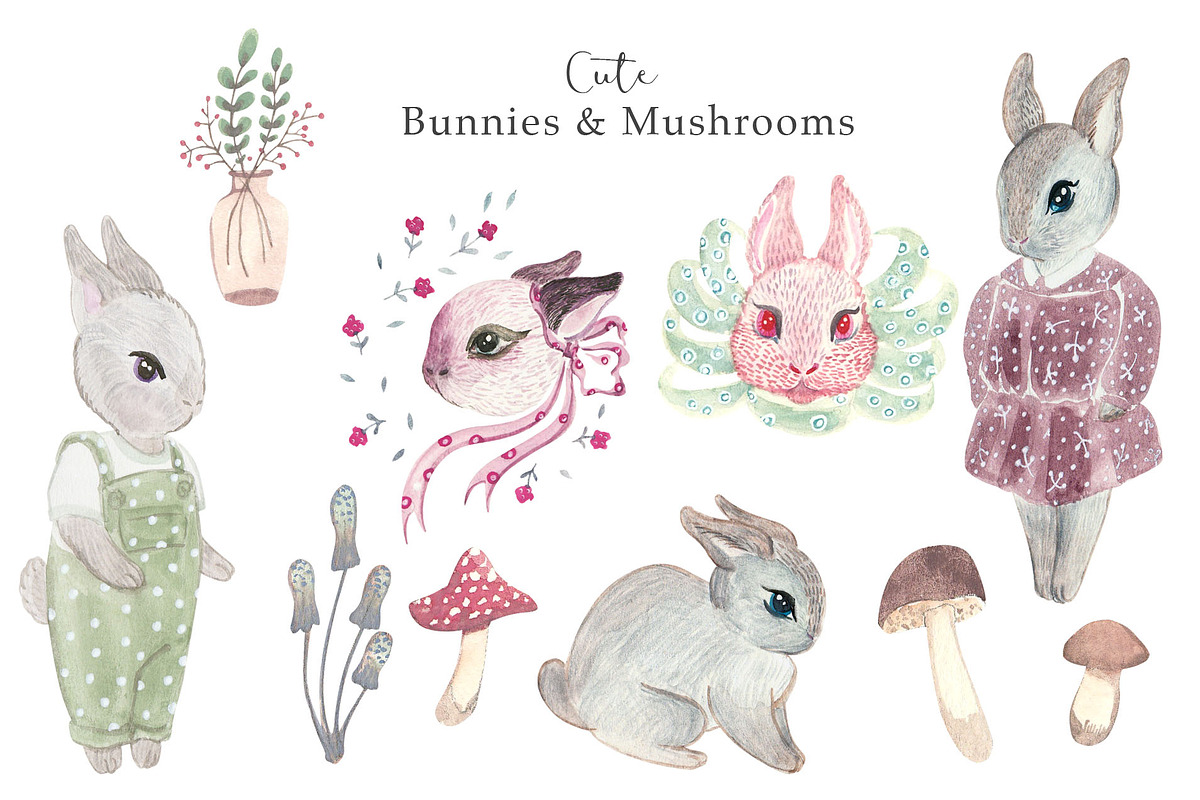 Happy Easter Spring Watercolor Set, an Animal Illustration by Flo Sacred Art (Photo 5 of 9)