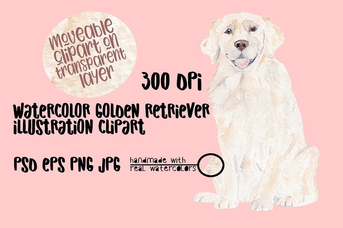 Golden Retriever Dog Clipart, an Illustration by Foxery Digital (Photo 1 of 2)