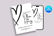 Minimalist Wedding Invitation Canva, an Invitation Template by M9 Design (Thumbnail 3 of 5)
